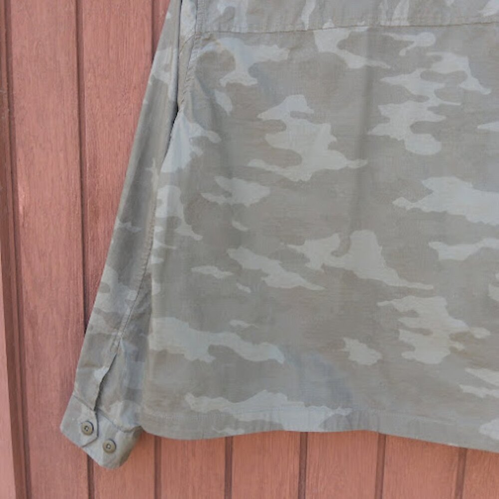 VUORI | Camo Oregano Green Ripstop Boxy Organic Cotton Button Up Front Jacket M - Picture 10 of 15